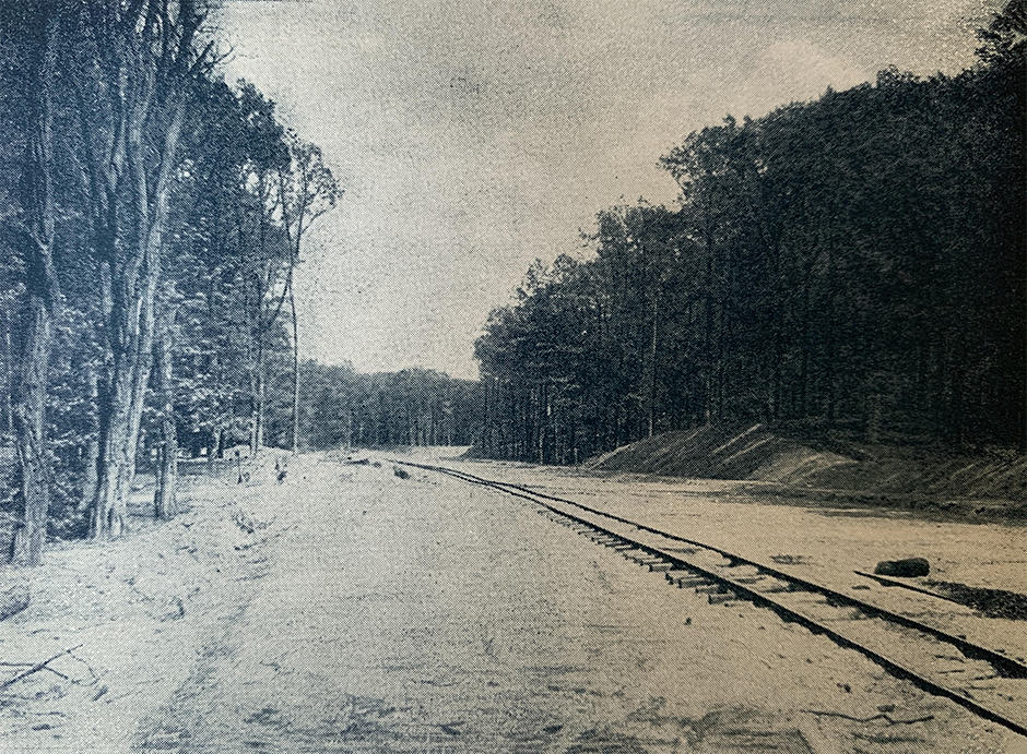Eine Feldbahntrasse auf der Baustelle am Brauhausberg in Potsdam (Sammlung, Autor) 